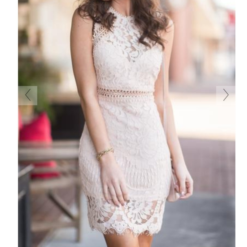 Blush lace dress